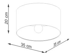 Lámparas De Techo Telesto Escandinavo De Tela/Madera/Acero - 1 Fuentes Luminosas - L.35 X A.20 Cm - Blanco/Marrón Claro