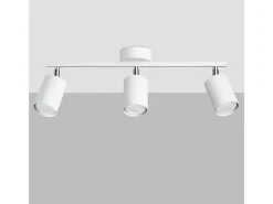 Lámparas de techo Torim minimalista de acero - 3 fuentes luminosas 3000K - L.46 x A.20 cm - blanco