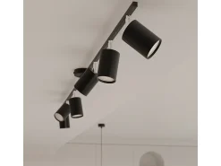 Lámparas de techo Torim moderno de acero - 4 fuentes luminosas 4000K - L.100 x A.20 cm - negro