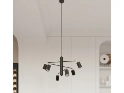 Lámparas de techo Torim moderno de acero - 4 fuentes luminosas 4000K - L.100 x A.20 cm - negro