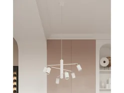 Lámparas de techo Torim moderno de acero - 4 fuentes luminosas 3000K - L.100 x A.20 cm - blanco