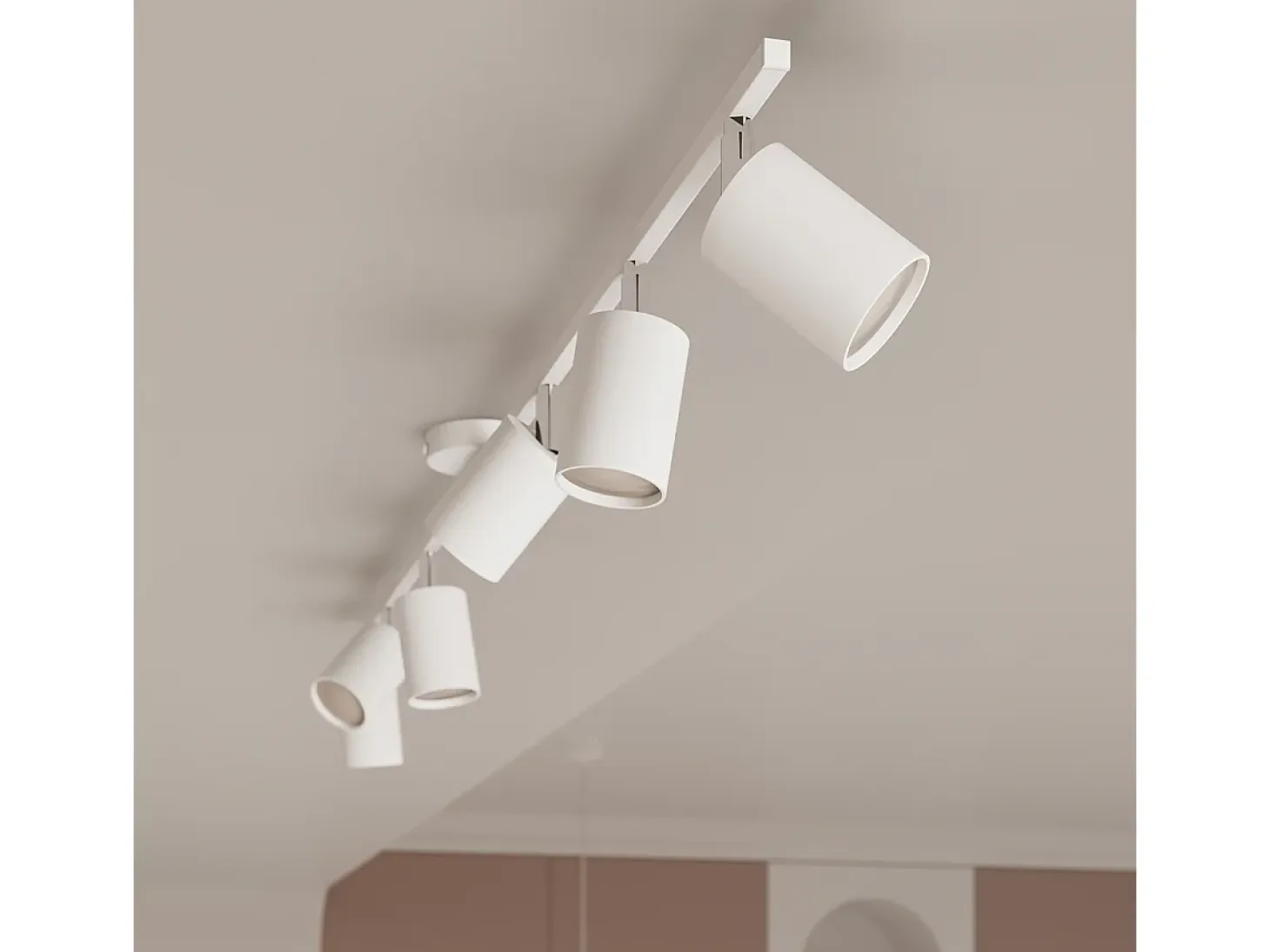 Lámparas de techo Torim moderno de acero - 4 fuentes luminosas 3000K - L.100 x A.20 cm - blanco