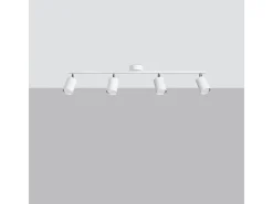 Lámparas de techo Torim moderno de acero - 4 fuentes luminosas 3000K - L.100 x A.20 cm - blanco