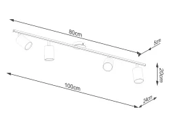 Lámparas de techo Torim moderno de acero - 4 fuentes luminosas 4000K - L.100 x A.20 cm - blanco