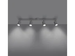 Lámparas de techo Torim moderno de acero - 4 fuentes luminosas 4000K - L.100 x A.20 cm - blanco
