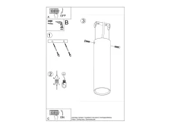 Lámparas de techo Toris moderno de acero - 1 fuentes luminosas 4000K - L.6 x A.20 cm - negro