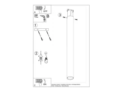 Lámparas de techo Toris moderno de acero - 1 fuentes luminosas 3000K - L.6 x A.60 cm - negro