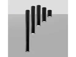 Lámparas de techo Toris moderno de acero - 1 fuentes luminosas 3000K - L.6 x A.60 cm - negro