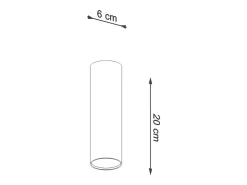 Lámparas de techo Toris moderno de acero - 1 fuentes luminosas 3000K - L.6 x A.20 cm - blanco