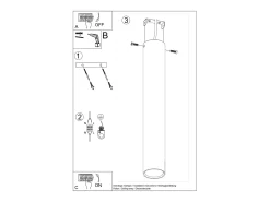 Lámparas de techo Toris moderno de acero - 1 fuentes luminosas 3000K - L.6 x A.40 cm - negro