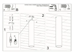 Lámparas de techo Toris moderno de acero - 1 fuentes luminosas 4000K - L.6 x A.30 cm - blanco