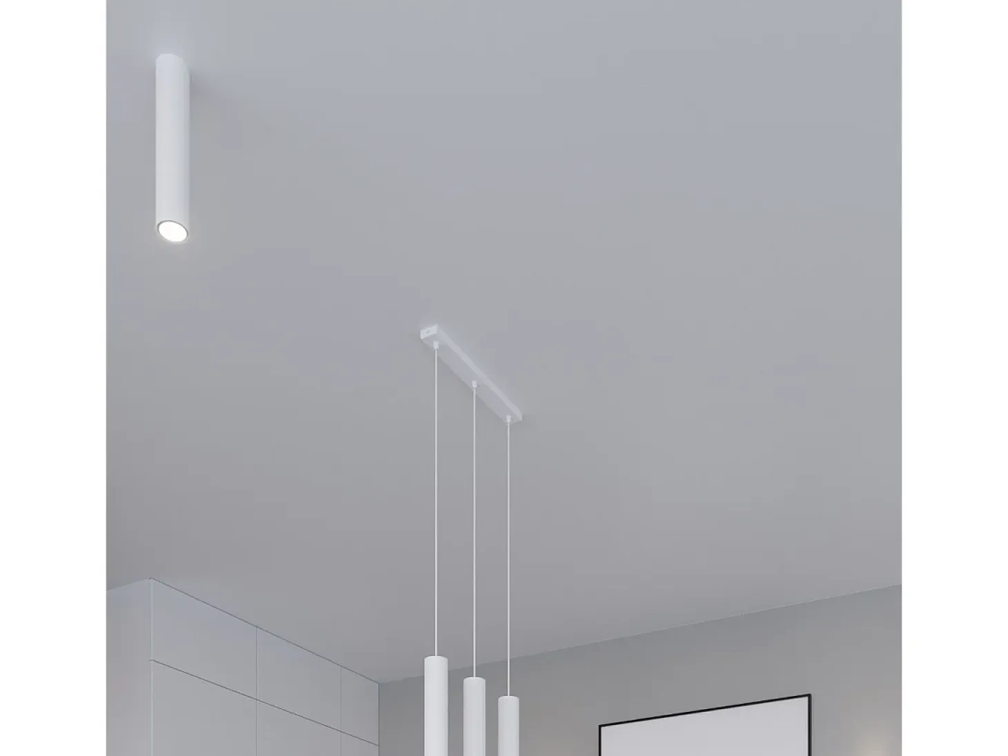 Lámparas de techo Toris moderno de acero - 1 fuentes luminosas 4000K - L.6 x A.30 cm - blanco
