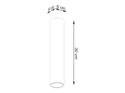 Lámparas de techo Toris moderno de acero - 1 fuentes luminosas 4000K - L.6 x A.30 cm - brillo dorado