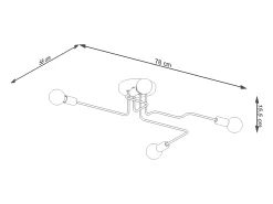 Lámparas De Techo Vector Industrial De Acero - 4 Fuentes Luminosas - L.78 X A.15,5 Cm - Blanco