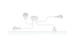 Lámparas De Techo Vector Industrial De Acero - 4 Fuentes Luminosas - L.78 X A.15,5 Cm - Blanco