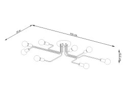 Lámparas De Techo Vector Industrial De Acero - 8 Fuentes Luminosas - L.103 X A.15,5 Cm - Blanco