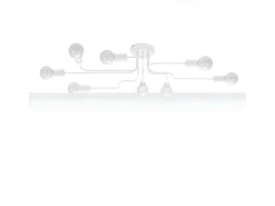 Lámparas De Techo Vector Industrial De Acero - 8 Fuentes Luminosas - L.103 X A.15,5 Cm - Blanco