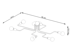 Lámparas De Techo Vector Industrial De Acero - 6 Fuentes Luminosas - L.80 X A.15,5 Cm - Blanco