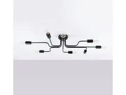 Lámparas De Techo Vector Industrial De Acero - 8 Fuentes Luminosas - L.103 X A.15,5 Cm - Negro