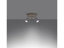 Lámparas De Techo Verdo Escandinavo De Acero/Madera - 3 Fuentes Luminosas - L.33 X A.17 Cm - Madera Blanca