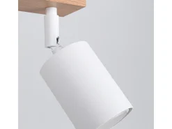 Lámparas De Techo Verdo Moderno De Acero/Madera - 3 Fuentes Luminosas - L.61 X A.17,5 Cm - Madera Blanca