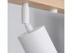Lámparas De Techo Verdo Moderno De Acero/Madera - 4 Fuentes Luminosas - L.96 X A.17,5 Cm - Madera Blanca