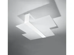 Lámparas de techo Verre moderno de acero/vidrio - 2 fuentes luminosas 3000K - L.65 x A.11 cm - blanco