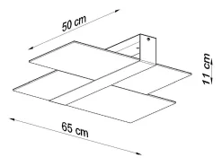 Lámparas de techo Verre moderno de acero/vidrio - 2 fuentes luminosas 3000K - L.65 x A.11 cm - cromo/blanco