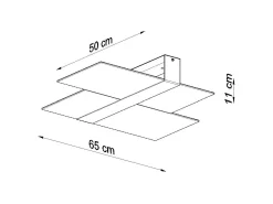 Lámparas de techo Verre moderno de acero/vidrio - 2 fuentes luminosas 4000K - L.65 x A.11 cm - cromo/blanco