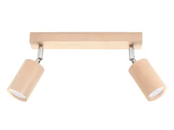 Lámparas de techo Vorix escandinavo de madera - 2 fuentes luminosas 3000K - L.30 x A.20 cm - madera natural