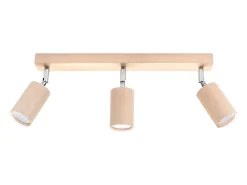 Lámparas de techo Vorix escandinavo de madera - 3 fuentes luminosas 4000K - L.45 x A.20 cm - madera natural
