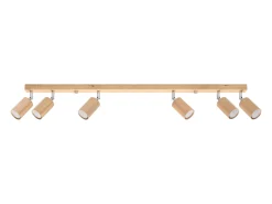 Lámparas de techo Vorix escandinavo de madera - 6 fuentes luminosas 3000K - L.120 x A.20 cm - roble