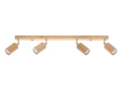 Lámparas de techo Vorix escandinavo de madera - 4 fuentes luminosas 4000K - L.80 x A.20 cm - roble