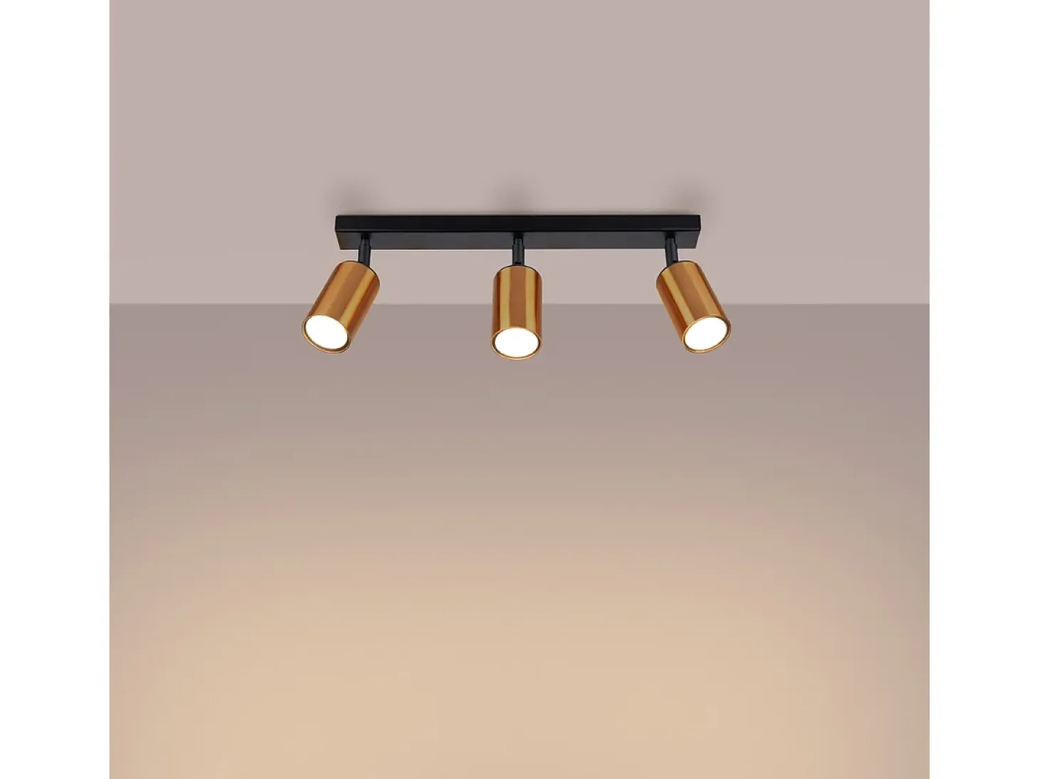 Lámparas De Techo Winx Moderno De Acero - 3 Fuentes Luminosas - L.45 X A.18,5 Cm - Negro/Cobre