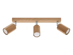 Lámparas de techo Xenor escandinavo de madera - 3 fuentes luminosas 3000K - L.45 x A.20 cm - roble