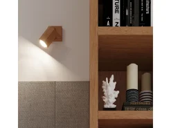 Lámparas de techo Xenor escandinavo de madera - 2 fuentes luminosas 3000K - L.30 x A.20 cm - roble