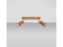 Lámparas de techo Xenor escandinavo de madera - 2 fuentes luminosas 3000K - L.30 x A.20 cm - roble
