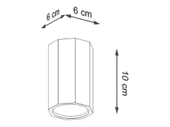 Lámparas de techo Xenor escandinavo de madera - 1 fuentes luminosas 4000K - L.6 x A.10 cm - roble