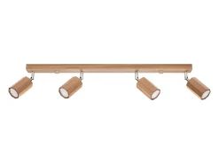 Lámparas de techo Xenor escandinavo de madera - 4 fuentes luminosas 4000K - L.80 x A.20 cm - roble