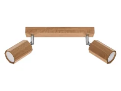 Lámparas de techo Xenor escandinavo de madera - 2 fuentes luminosas 4000K - L.30 x A.20 cm - roble