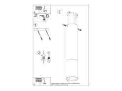Lámparas de techo Zarpex moderno de acero - 1 fuentes luminosas 4000K - L.6 x A.29 cm - negro/cobre