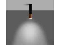 Lámparas de techo Zarpex moderno de acero - 1 fuentes luminosas 4000K - L.6 x A.29 cm - negro/cobre