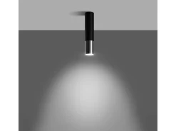 Lámparas de techo Zarpex moderno de acero - 1 fuentes luminosas 4000K - L.6 x A.29 cm - negro/cromo