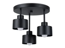 Lámparas de techo Zavros moderno de acero - 3 fuentes luminosas 4000K - L.32 x A.29 cm - negro