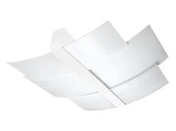 Lámparas de techo Zelora moderno de acero/vidrio - 3 fuentes luminosas 3000K - L.61 x A.7 cm - blanco