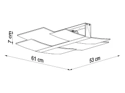 Lámparas de techo Zelora moderno de acero/vidrio - 3 fuentes luminosas 3000K - L.61 x A.7 cm - blanco