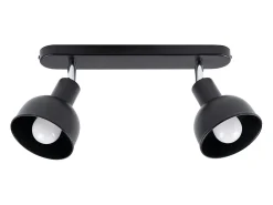Lámparas de techo Zenda desván de acero - 2 fuentes luminosas 3000K - L.47 x A.18,5 cm - negro