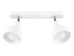 Lámparas de techo Zenda desván de acero - 2 fuentes luminosas 3000K - L.47 x A.18,5 cm - blanco