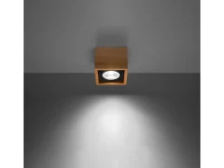 Lámparas de techo Zentra escandinavo de madera - 1 fuentes luminosas 4000K - L.14 x A.10 cm - madera natural