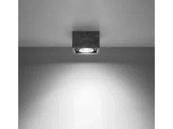 Lámparas de techo Zentra industrial de concreto - 1 fuentes luminosas 4000K - L.14 x A.9 cm - gris